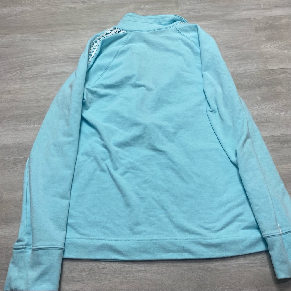 Lilly Pulitzer Skipper Solid Popover Light Blue 1/4 Zip Size Medium - Picture 8 of 11